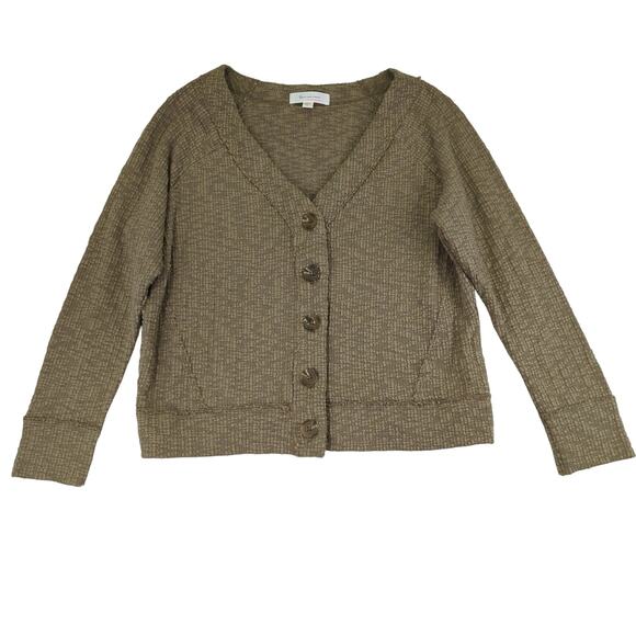 Turo‎ Vince Camuto Button Front Cardigan Sweater V-neck Green Women's Medium - Picture 1 of 8